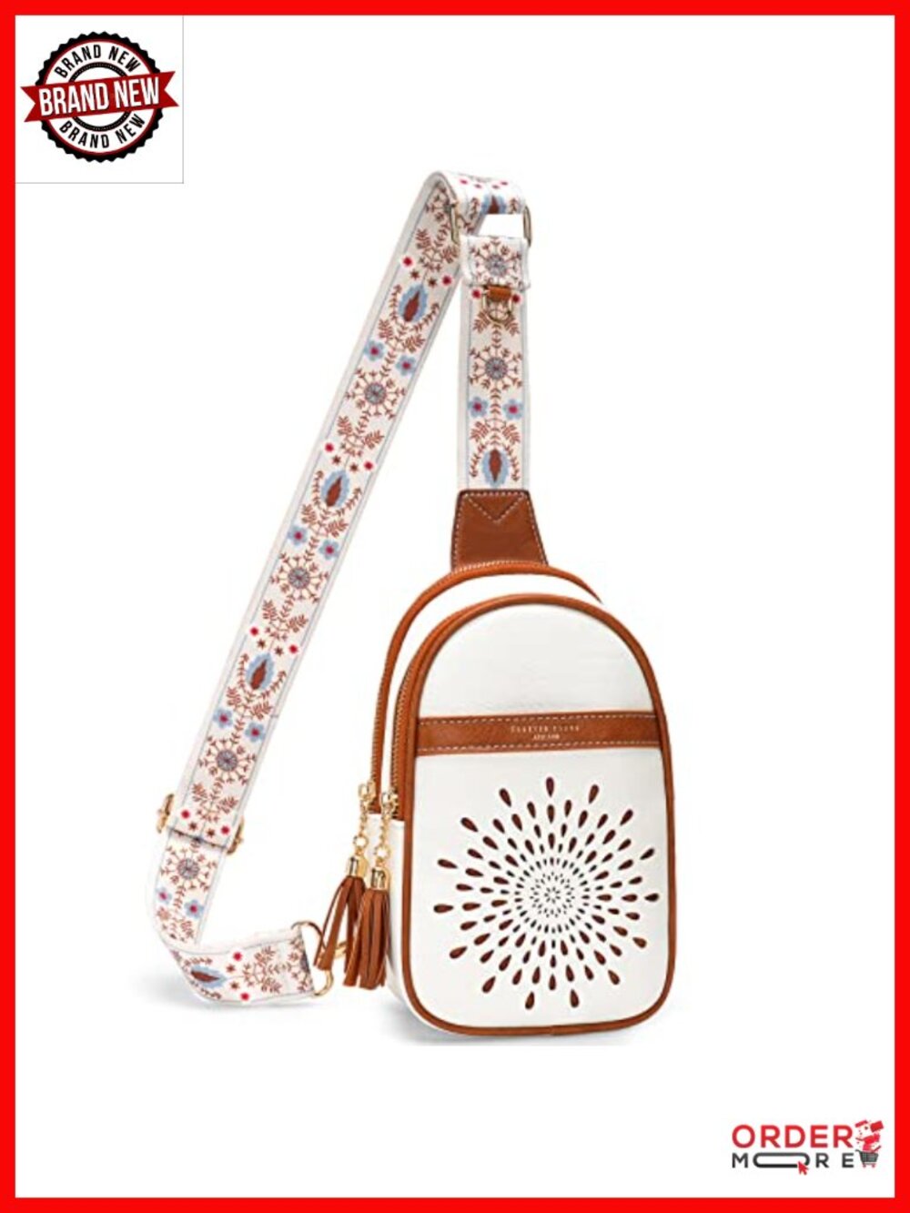 Small Vegan Leather Sling Bag Crossbody Fanny Pack with Adjustable Strap